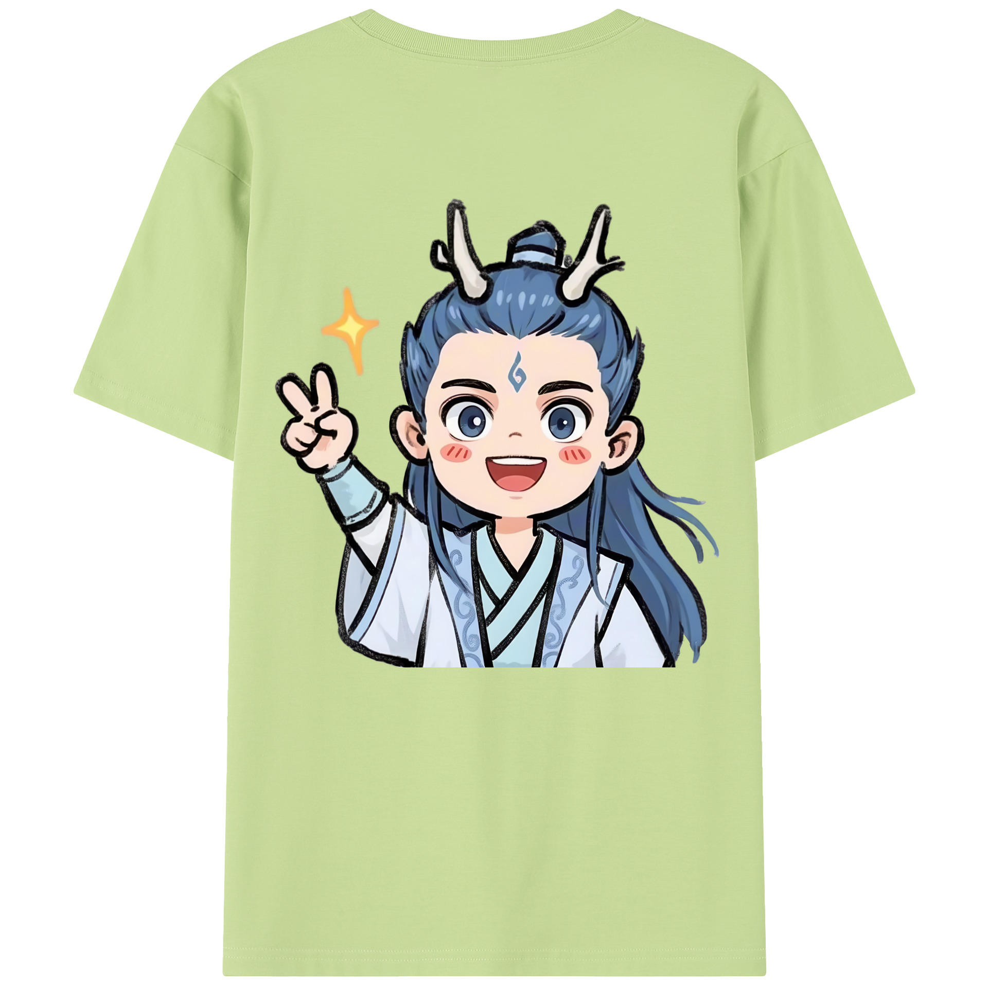 （画像用） Ne Zha 2 ナタ 魔童の大暴れ 綿100％半袖Tシャツ（背面プリント）